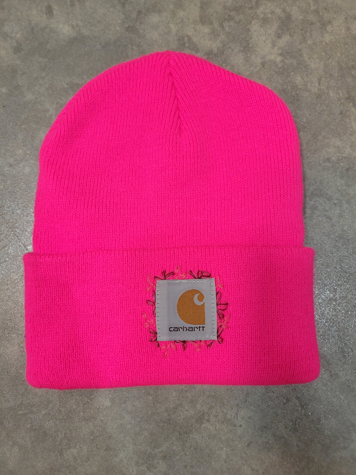 Adult Winter Beanie with Flowers