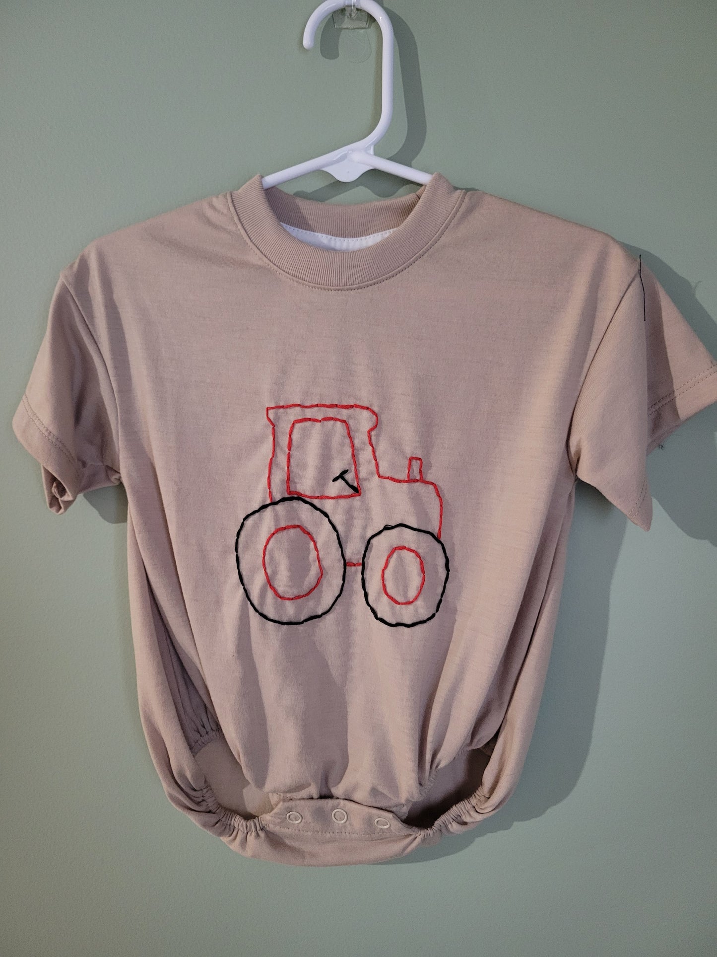 Red Tractor Bubble Romper-6month