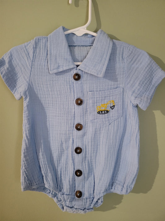 Bubble Romper with Excavator-9month