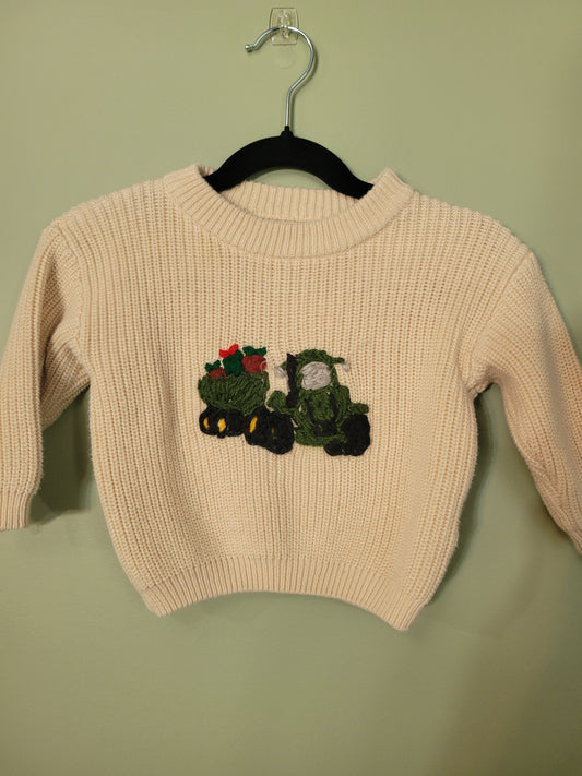 Christmas Tractor & Grain Cart Sweater