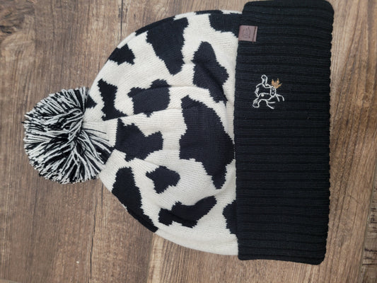 Cow Print Beanie with Cow