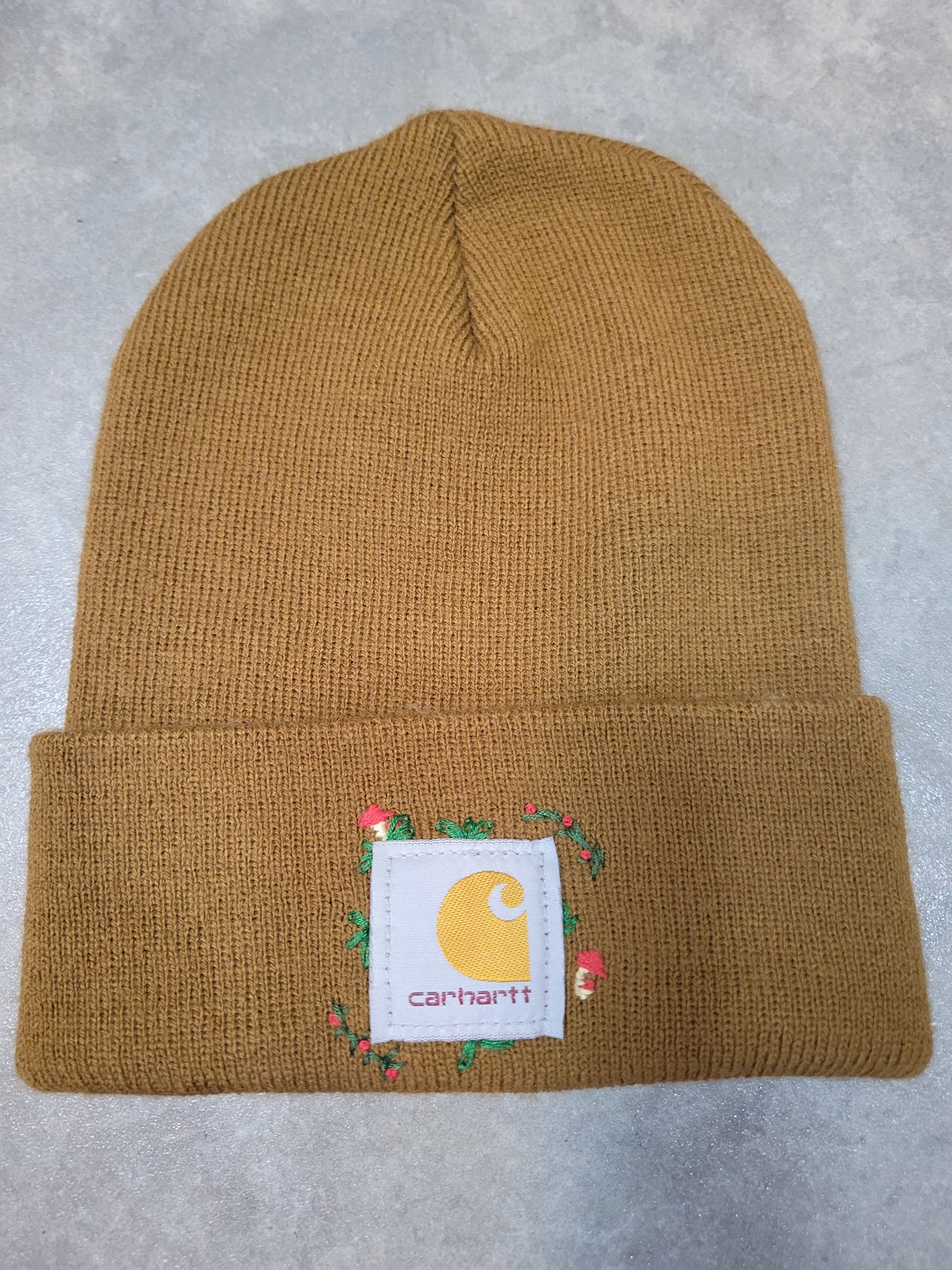 Adult Winter Beanie with Mushrooms