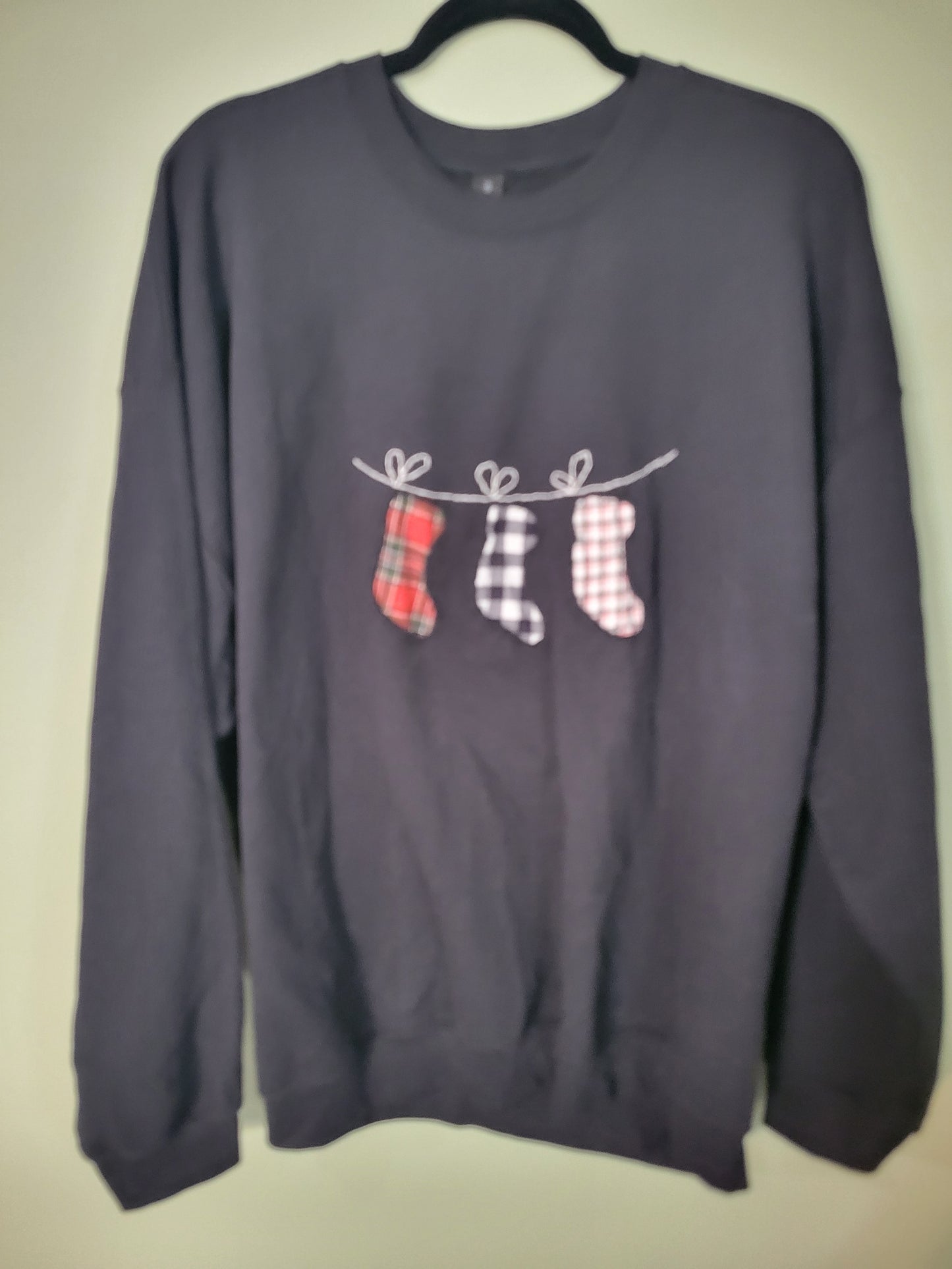 Reverse Embroidered Stocking Crew Neck