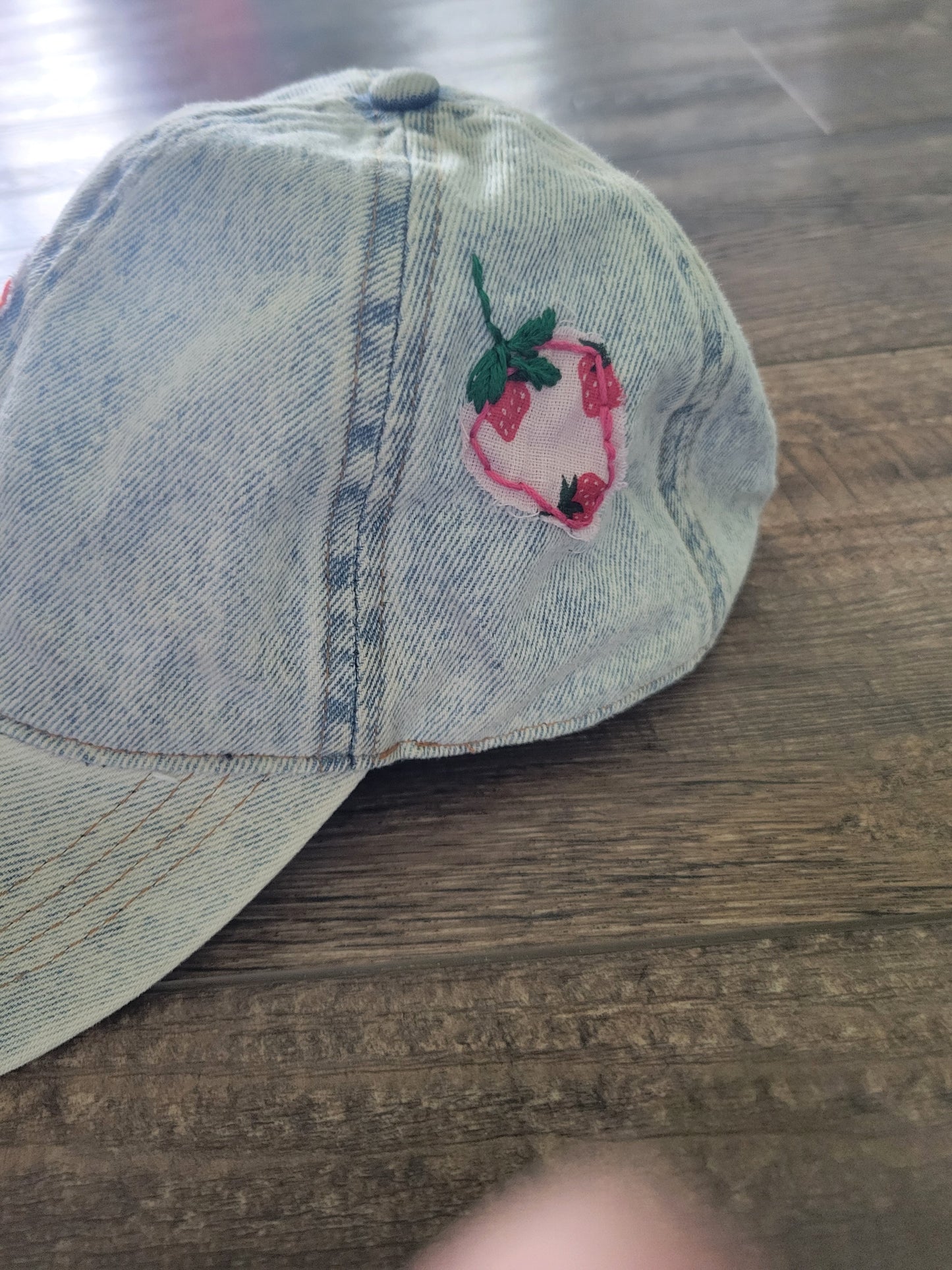 Baseball Cap with Reverse Embroidered Fruit