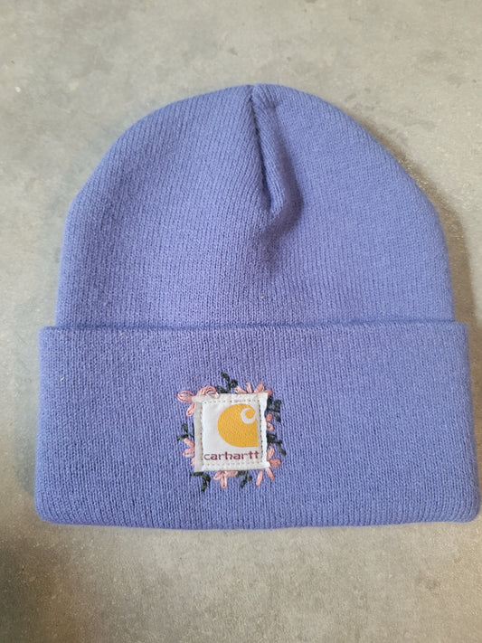Youth Winter Beanie with flowers