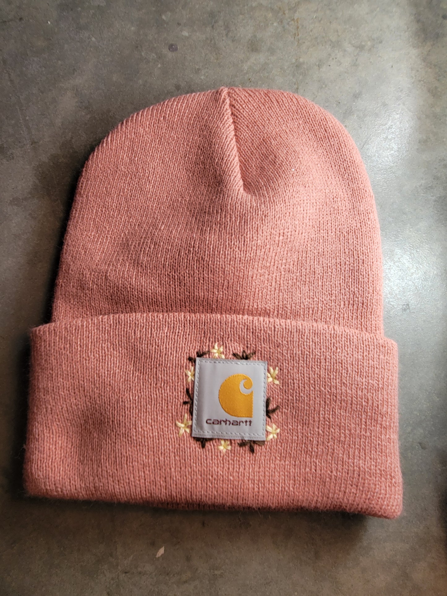 Adult Winter Beanie with Flowers