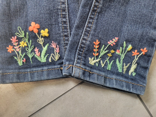 Jeans with Wildflowers