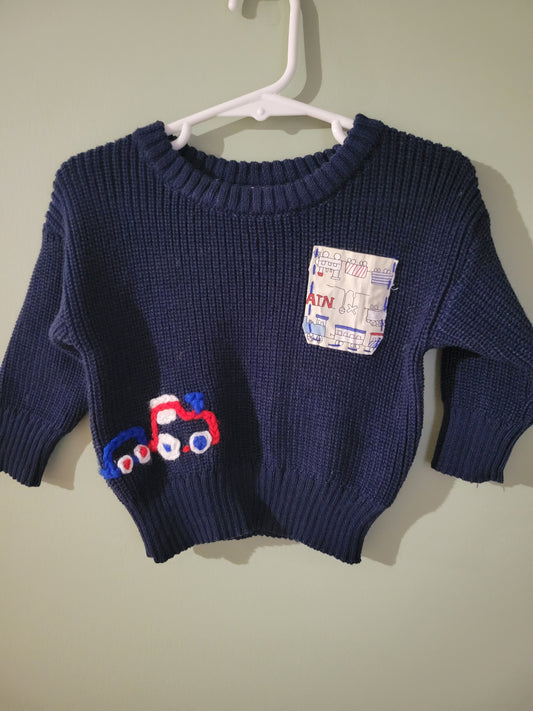 Sweater with Train & Pocket-9month