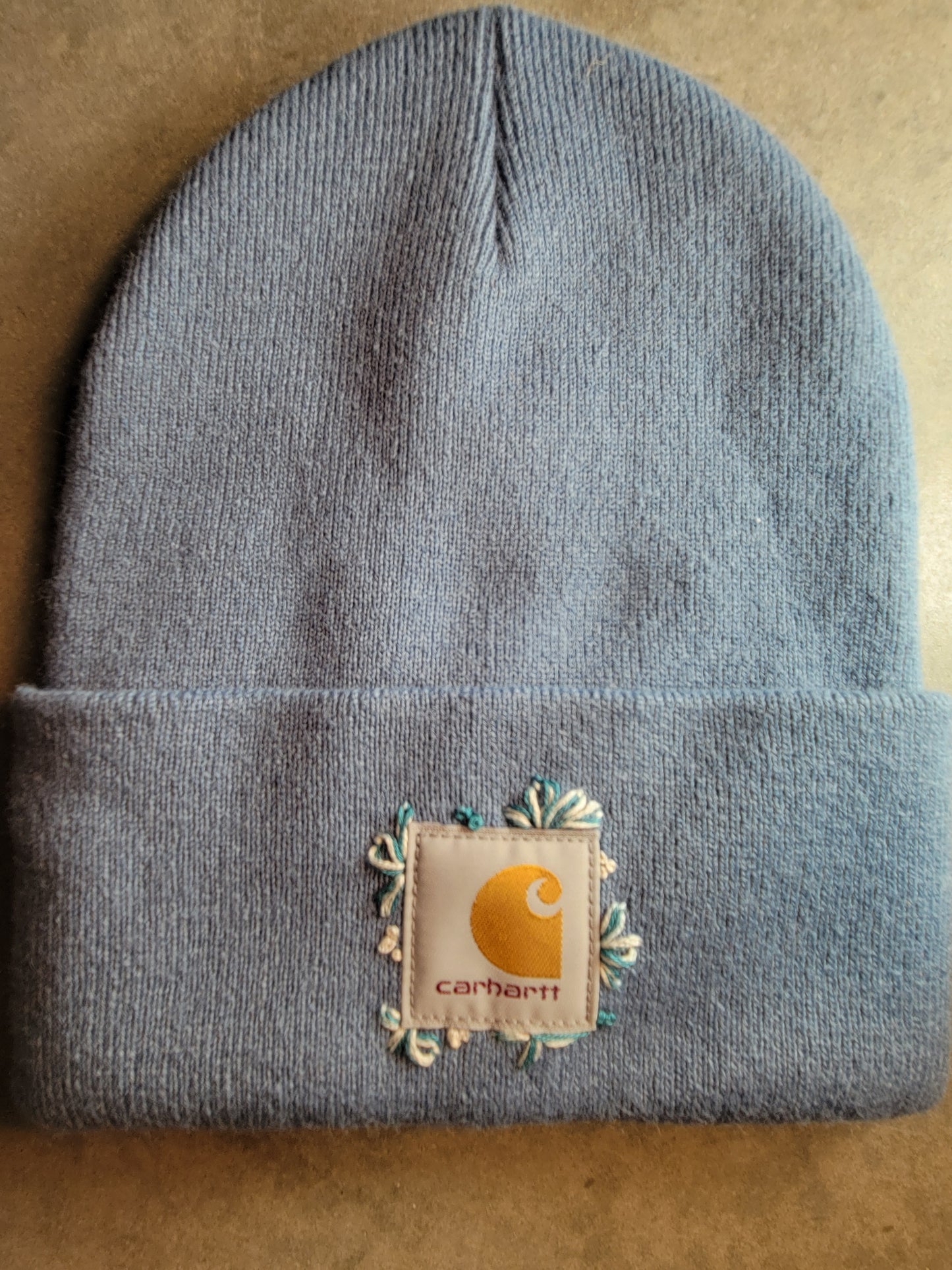 Adult Winter Beanie with Flowers
