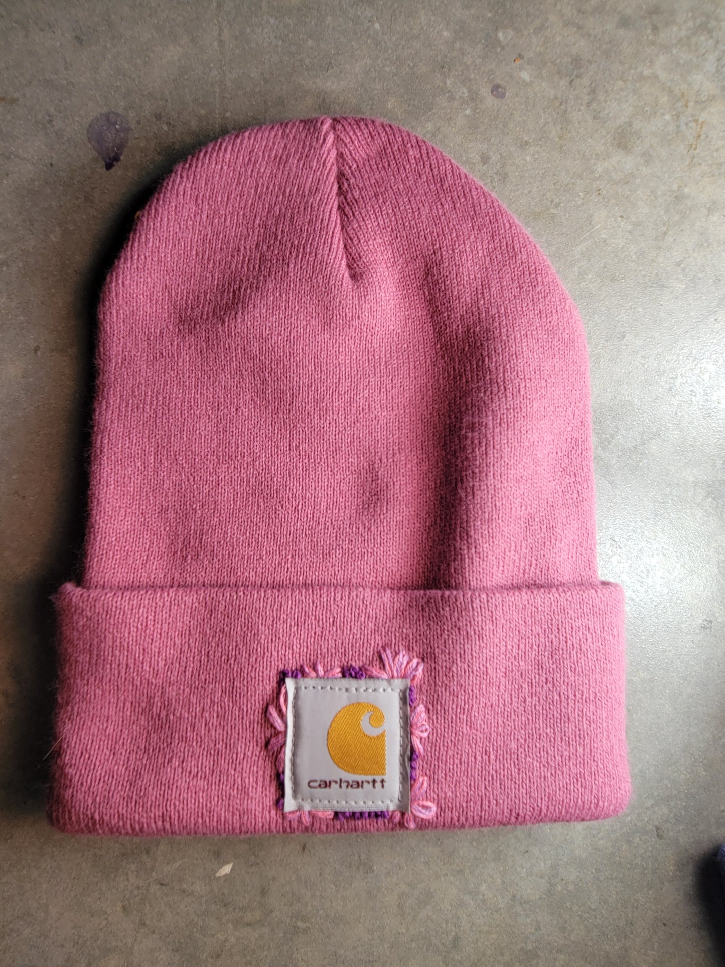 Adult Winter Beanie with Flowers