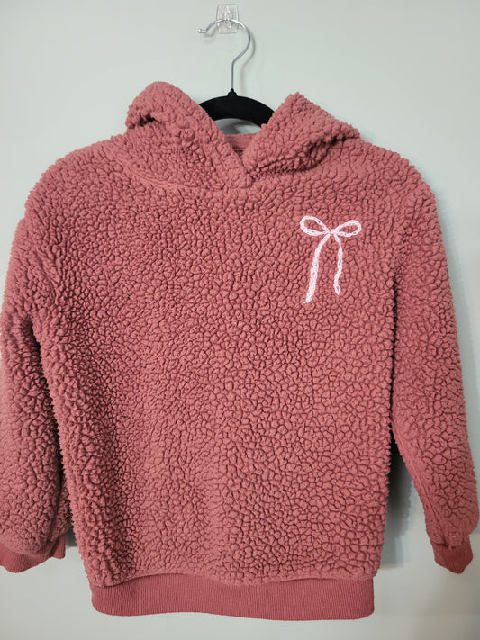 Sherpa Girls Hoodie with Bow